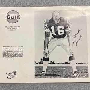 CFL 1970 SASKATCHEWAN ROUGHRIDERS GULF OIL PROMOTION PHOTO HENRY DORSCH 8x10AUTH